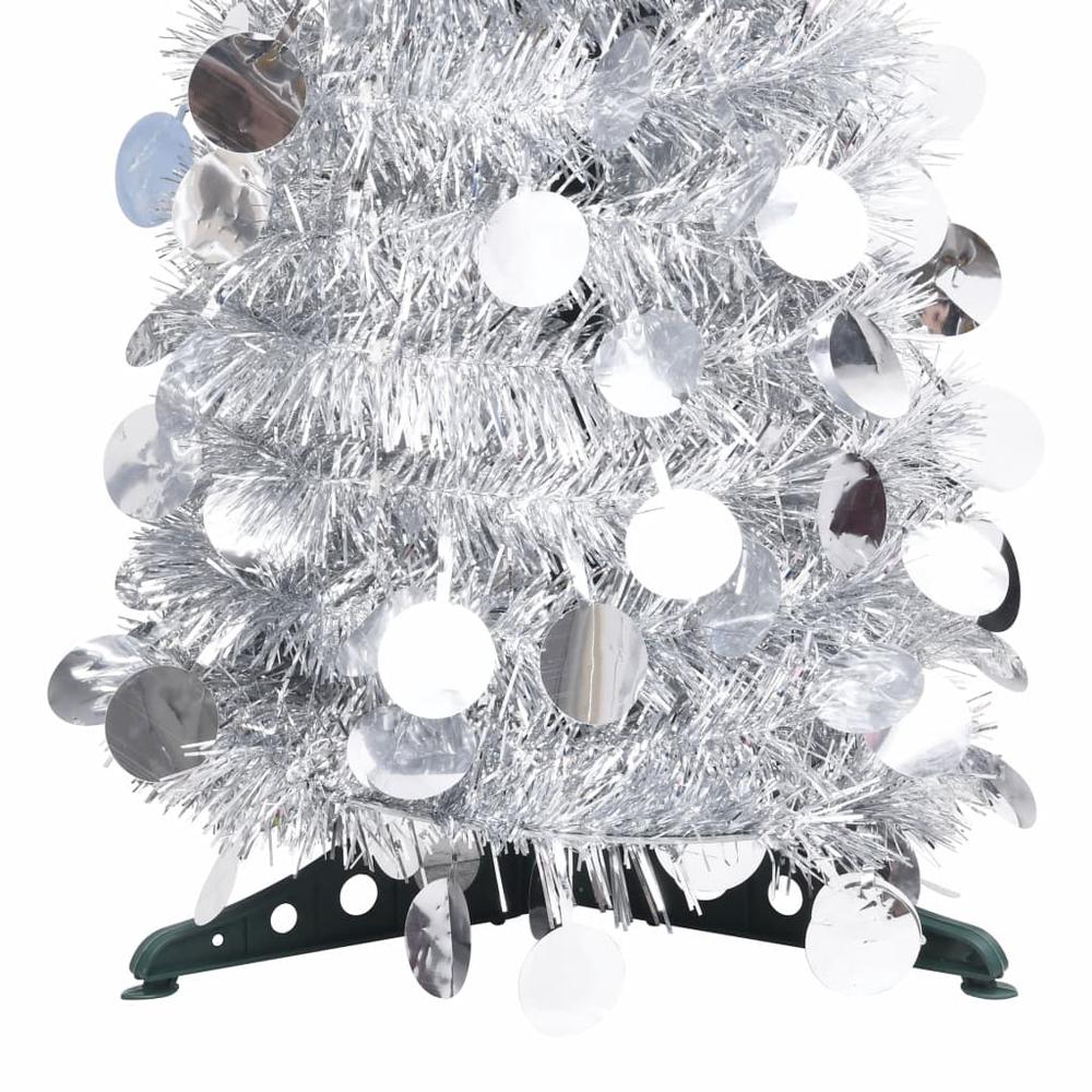 vidaXL Pop-up Artificial Christmas Tree Silver 70.9" PET, 320991. Picture 3