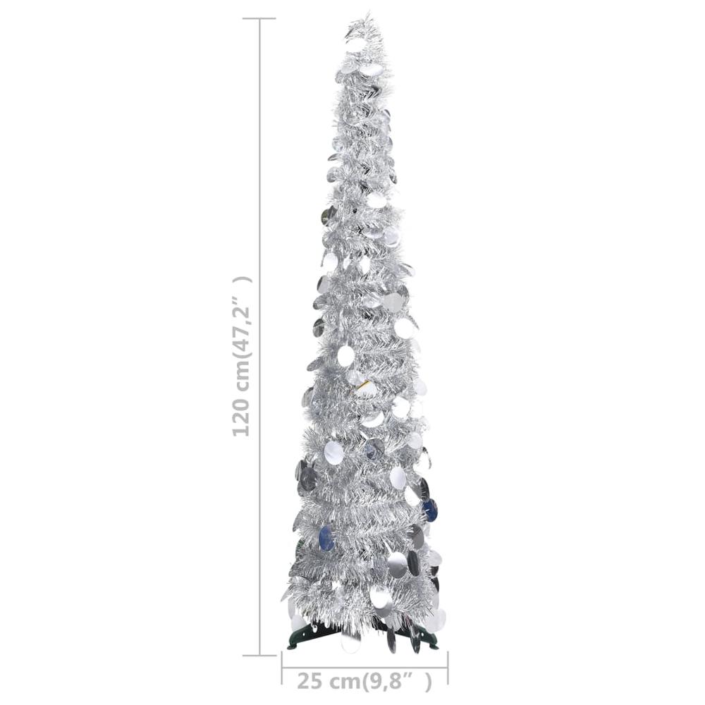 vidaXL Pop-up Artificial Christmas Tree Silver 70.9" PET, 320991. Picture 5