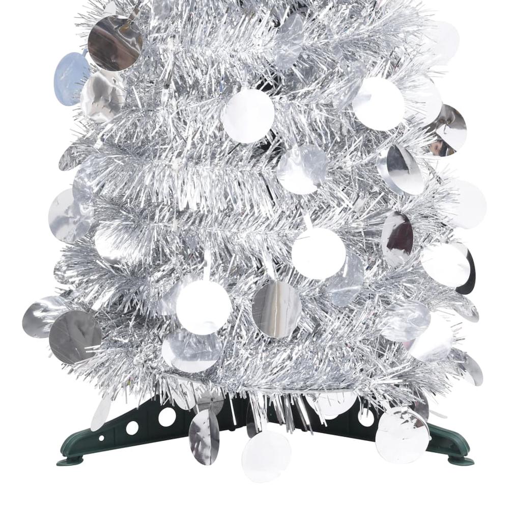 vidaXL Pop-up Artificial Christmas Tree Silver 59.1" PET, 320992. Picture 3