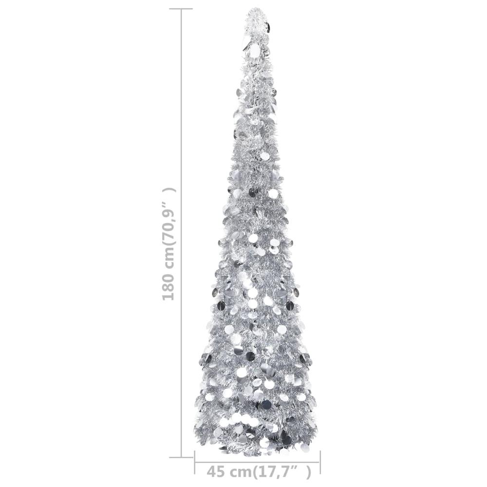 vidaXL Pop-up Artificial Christmas Tree Silver 47.2" PET, 320993. Picture 5