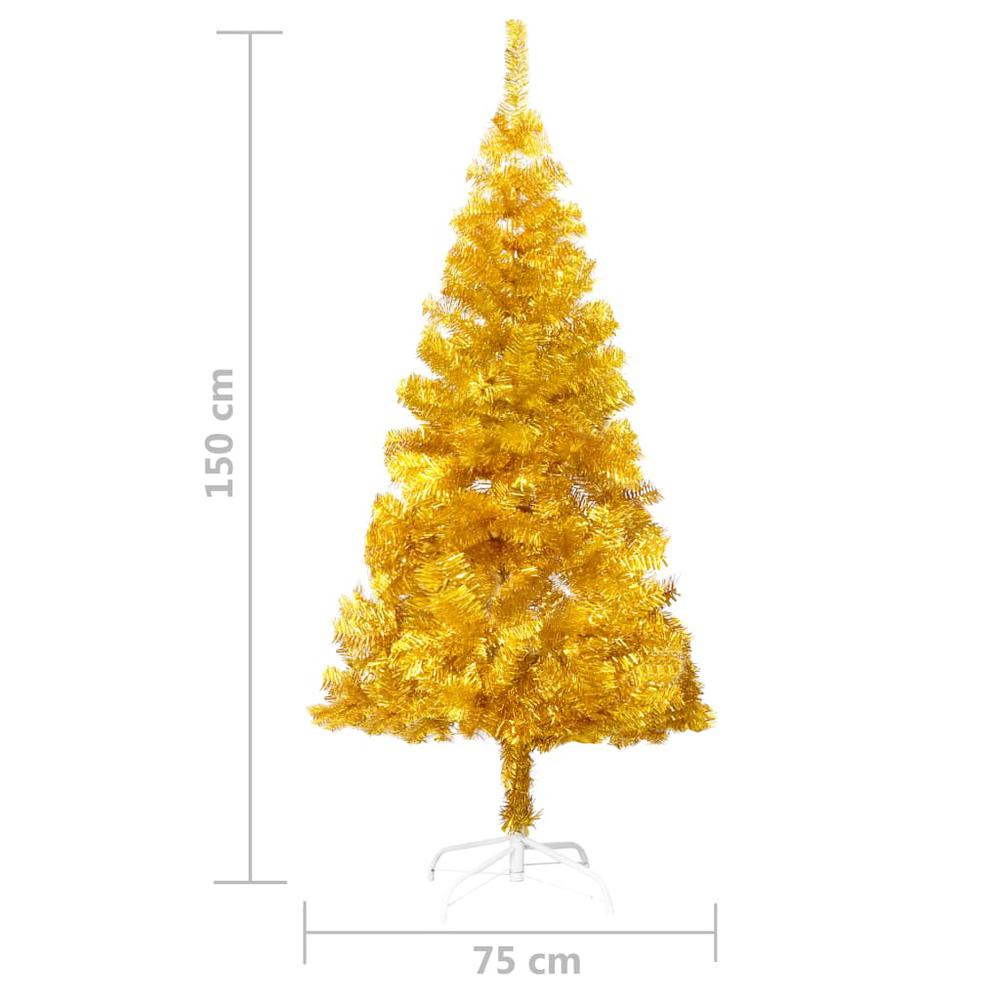 vidaXL Artificial Christmas Tree with Stand Gold 59.1" PET, 321009. Picture 5