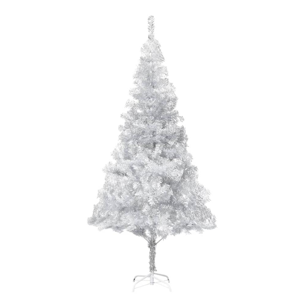 vidaXL Artificial Christmas Tree with Stand Silver 82.7" PET 1014. Picture 1
