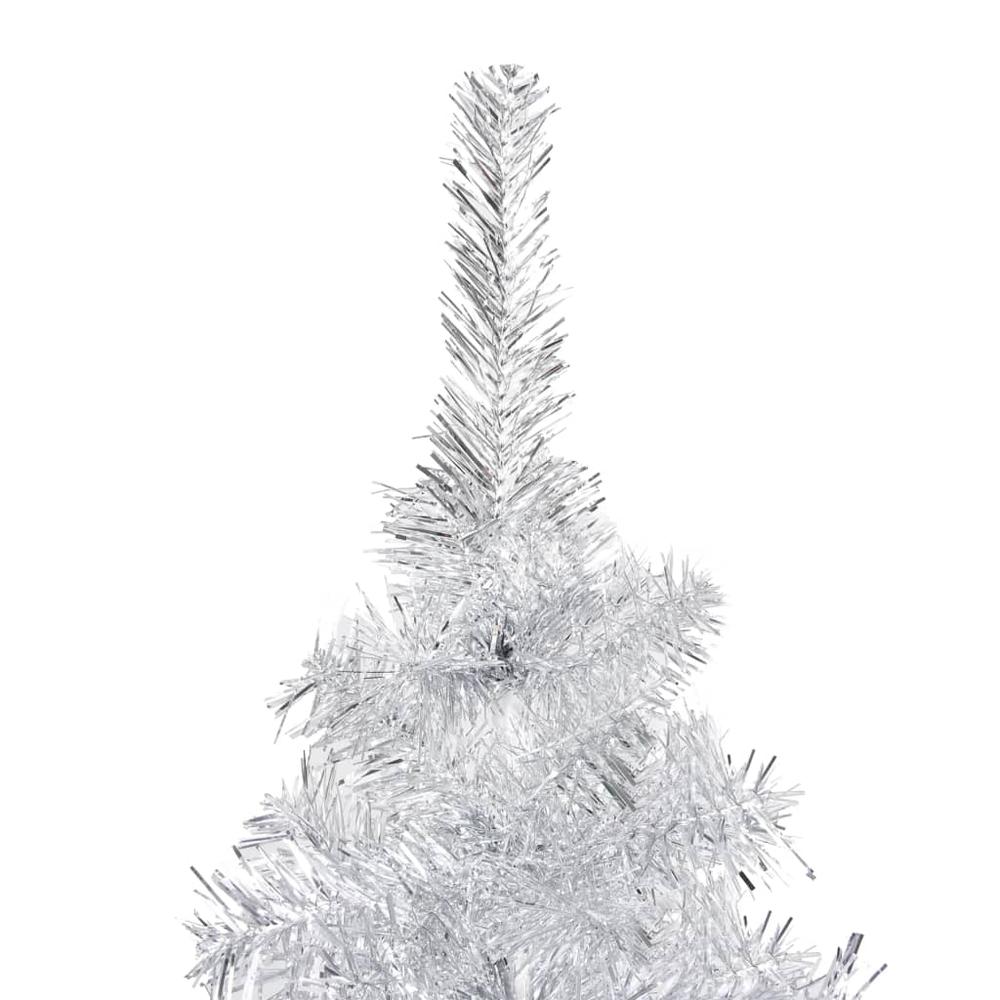 vidaXL Artificial Christmas Tree with Stand Silver 82.7" PET 1014. Picture 2