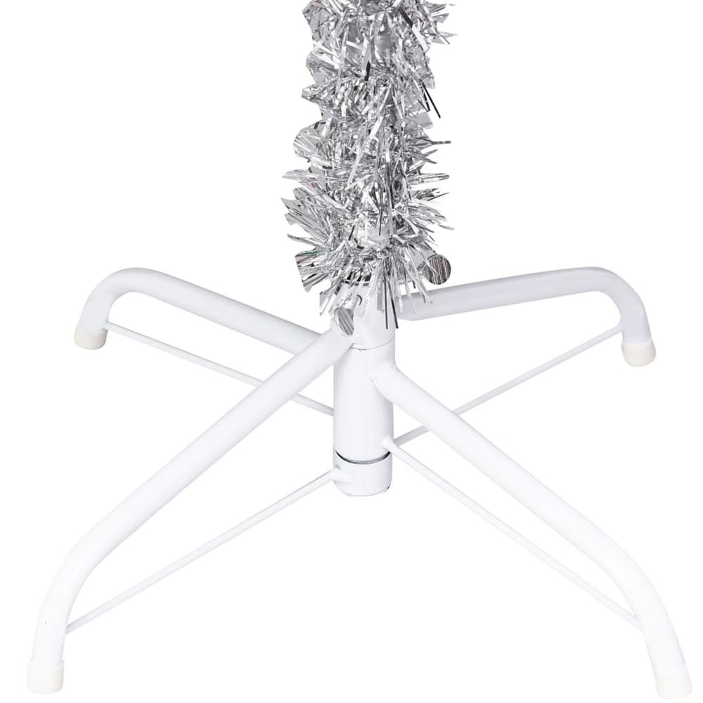 vidaXL Artificial Christmas Tree with Stand Silver 82.7" PET 1014. Picture 4