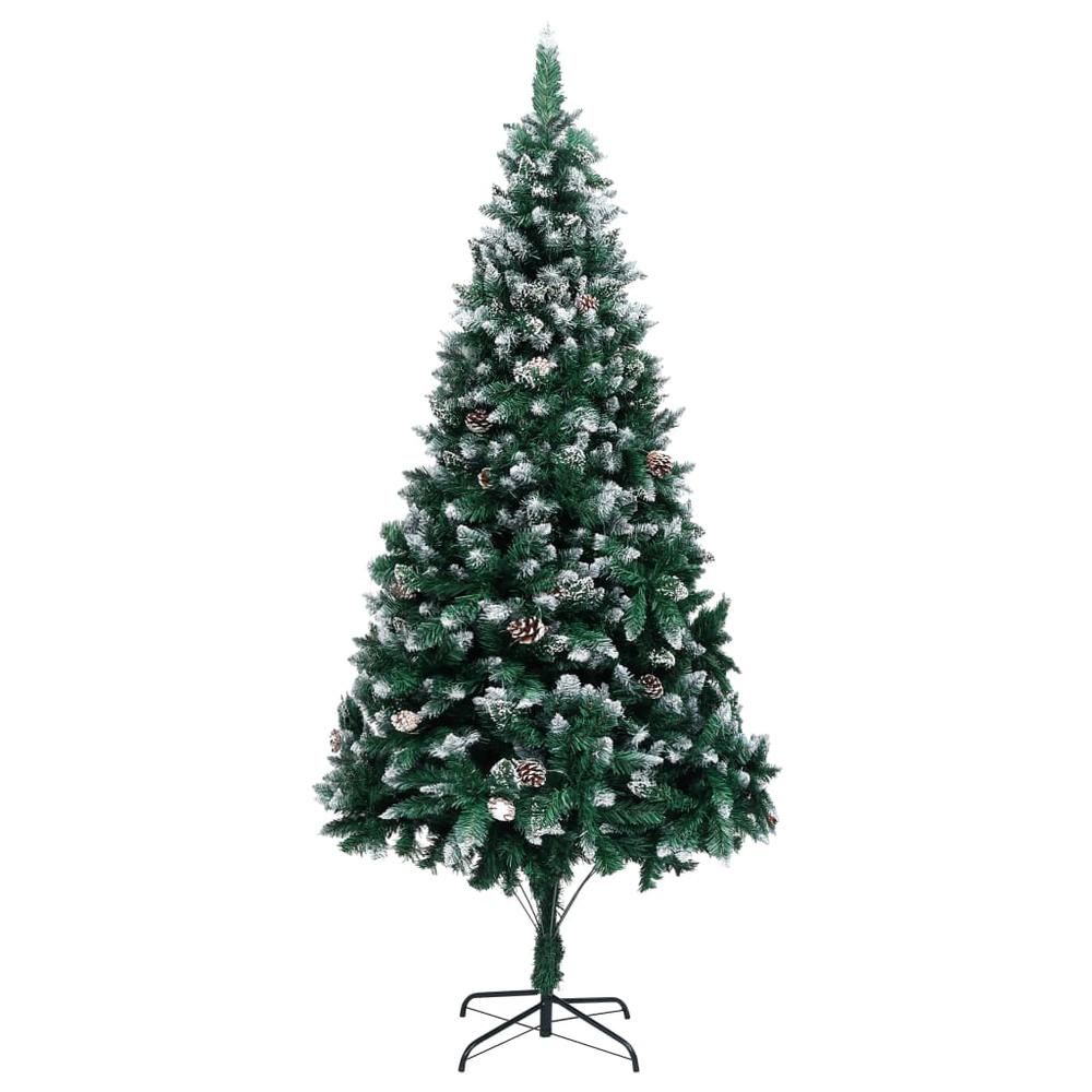 vidaXL Artificial Christmas Tree with Pine Cones and White Snow 82.7", 321017. The main picture.