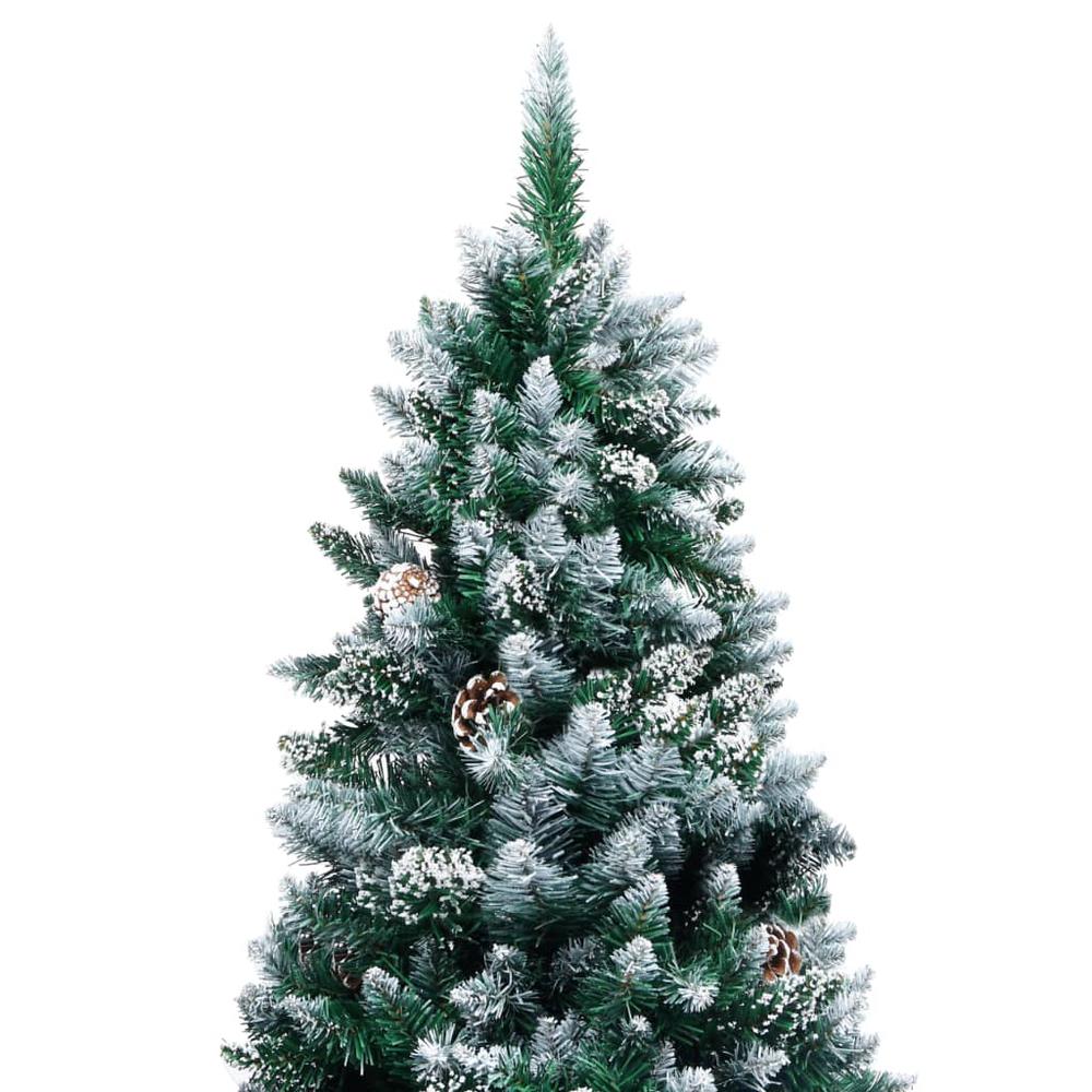 vidaXL Artificial Christmas Tree with Pine Cones and White Snow 82.7", 321017. Picture 2