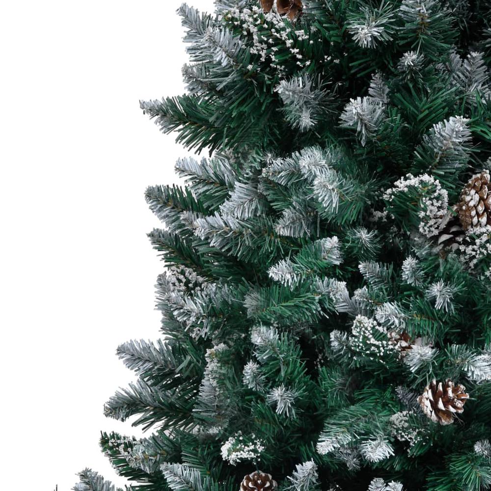vidaXL Artificial Christmas Tree with Pine Cones and White Snow 82.7", 321017. Picture 4