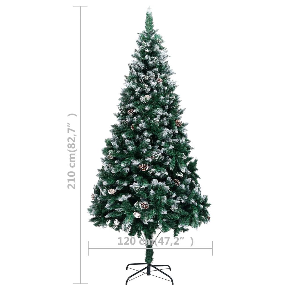 vidaXL Artificial Christmas Tree with Pine Cones and White Snow 82.7", 321017. Picture 6