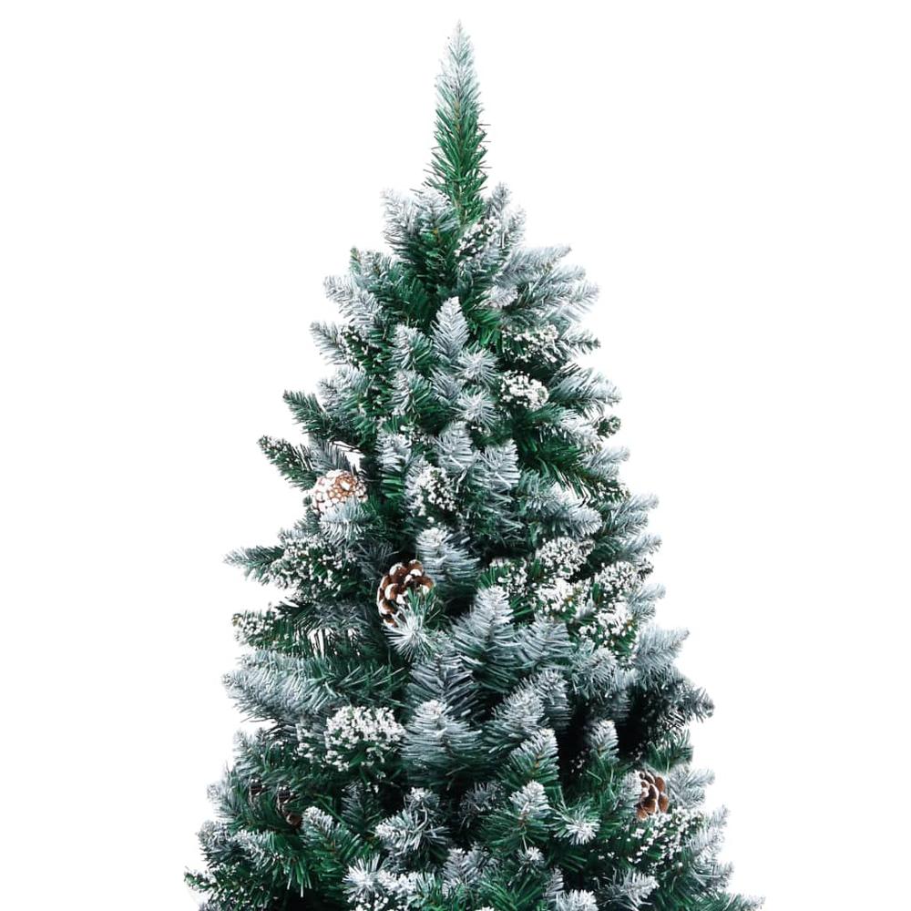 vidaXL Artificial Christmas Tree with Pine Cones and White Snow 94.5", 321018. Picture 2