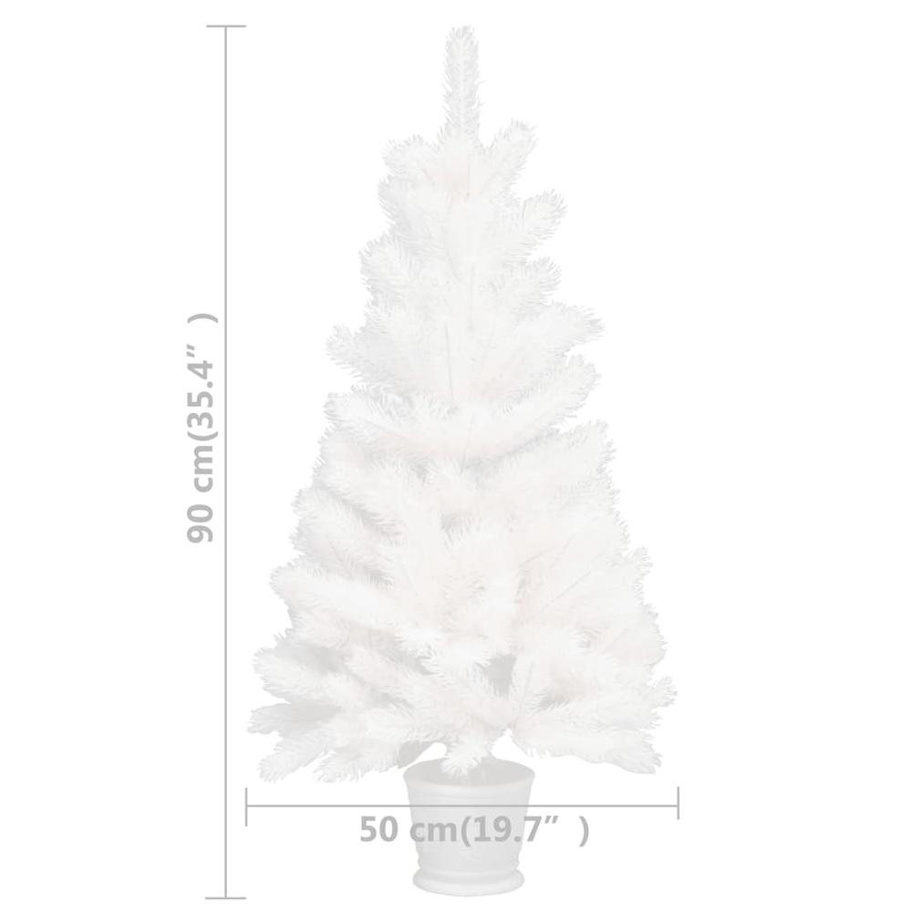vidaXL Artificial Christmas Tree Lifelike Needles White 35.4", 321020. Picture 6