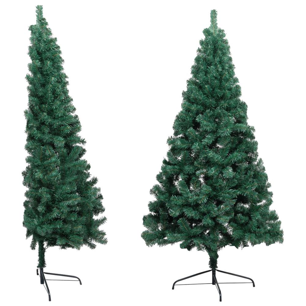 vidaXL Artificial Half Christmas Tree with Stand Green 59.1" PVC, 321031. Picture 2