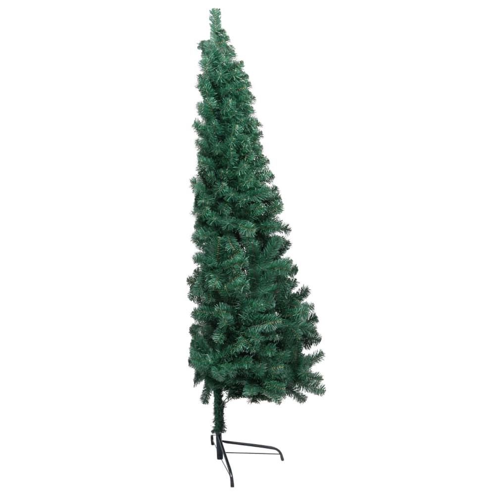 vidaXL Artificial Half Christmas Tree with Stand Green 82.7" PVC, 321033. Picture 4