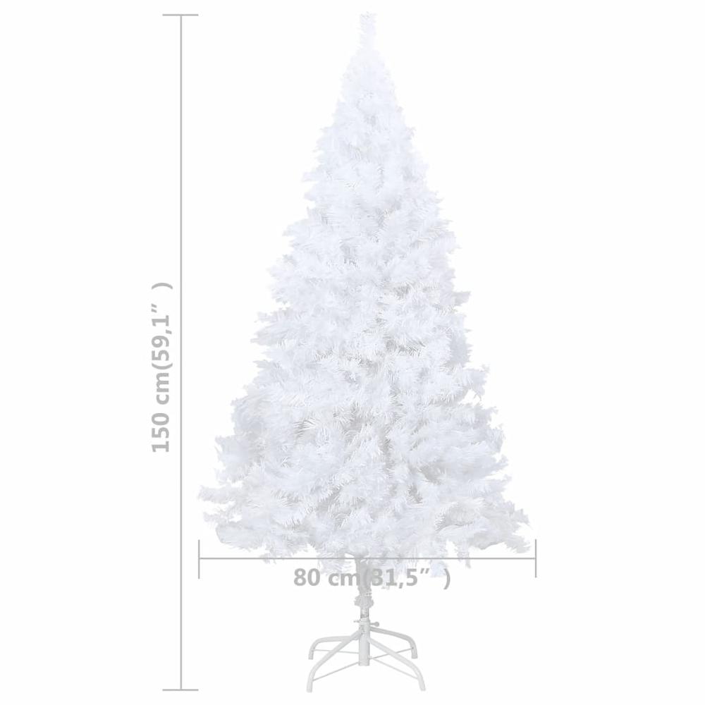 vidaXL Artificial Christmas Tree with Thick Branches White 59.1" PVC, 321038. Picture 6