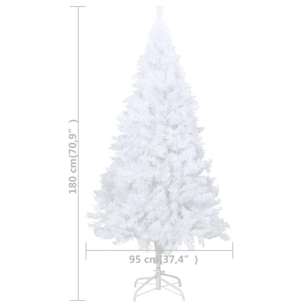 vidaXL Artificial Christmas Tree with Thick Branches White 70.9" PVC, 321039. Picture 6
