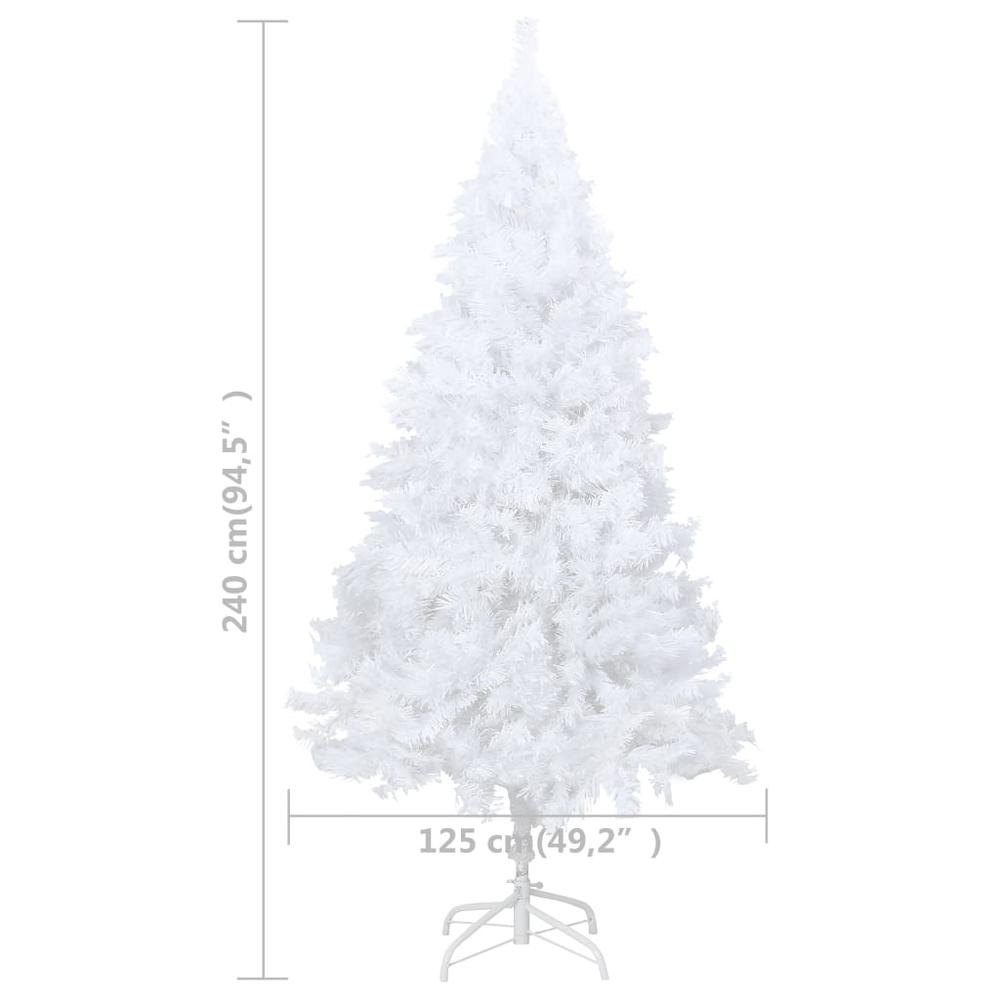 vidaXL Artificial Christmas Tree with Thick Branches White 94.5" PVC, 321041. Picture 6