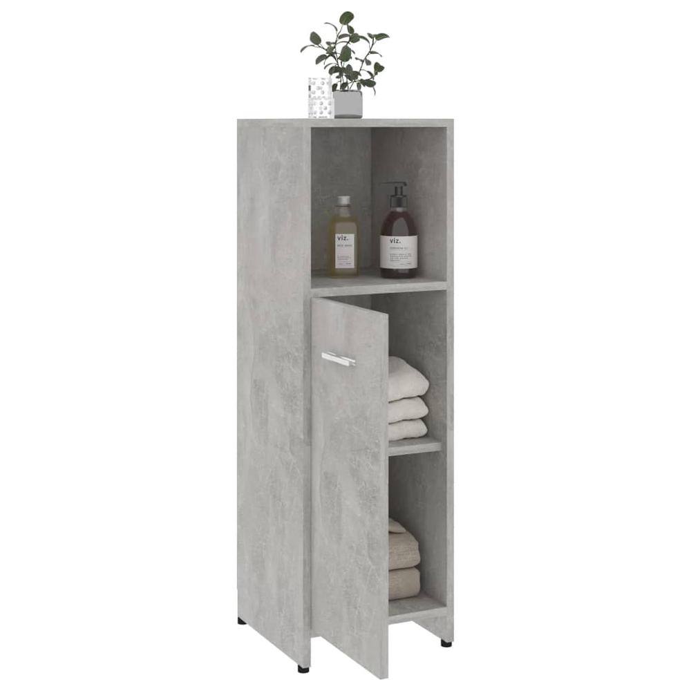 vidaXL Bathroom Cabinet Concrete Gray 11.8"x11.8"x37.4" Chipboard, 802592. Picture 4
