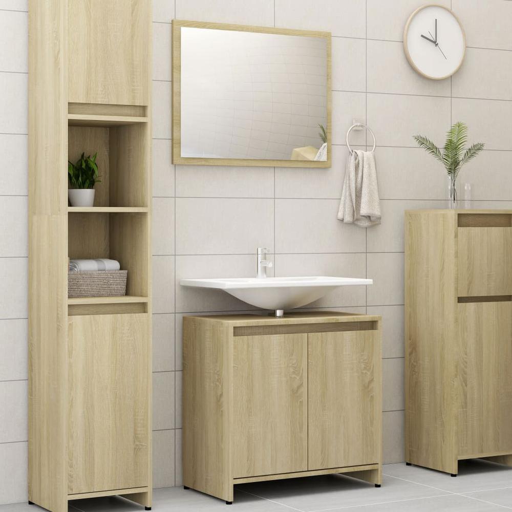 vidaXL Bathroom Furniture Set Sonoma Oak Chipboard, 802654. Picture 4