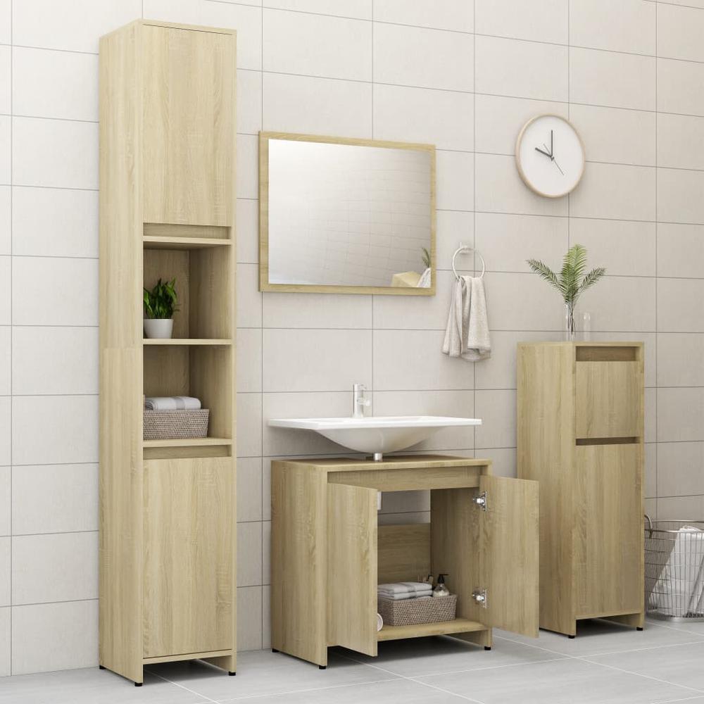 vidaXL Bathroom Furniture Set Sonoma Oak Chipboard, 802654. Picture 5