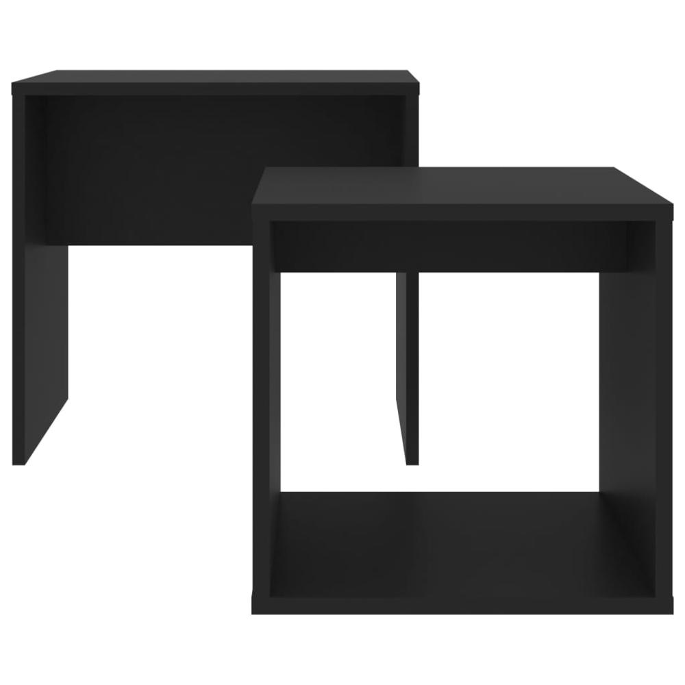 vidaXL Coffee Table Set Black 18.9"x11.8"x17.7" Chipboard, 802886. Picture 4