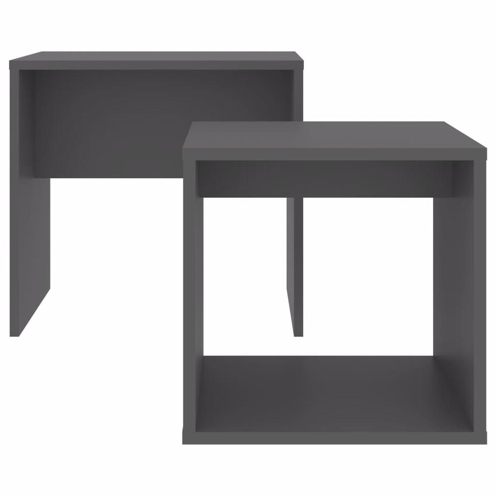 vidaXL Coffee Table Set Gray 18.9"x11.8"x17.7" Chipboard, 802887. Picture 4