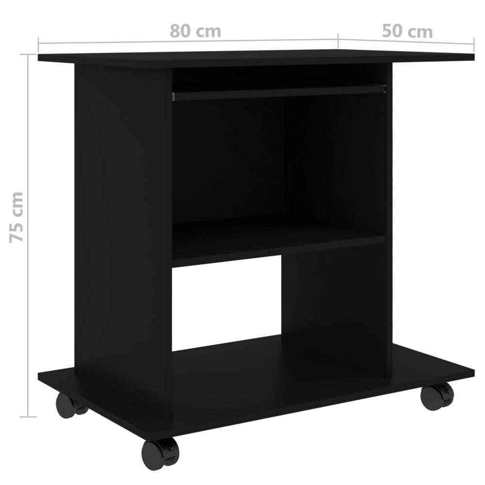 vidaXL Computer Desk Black 31.5"x19.7"x29.5" Chipboard, 802895. Picture 6