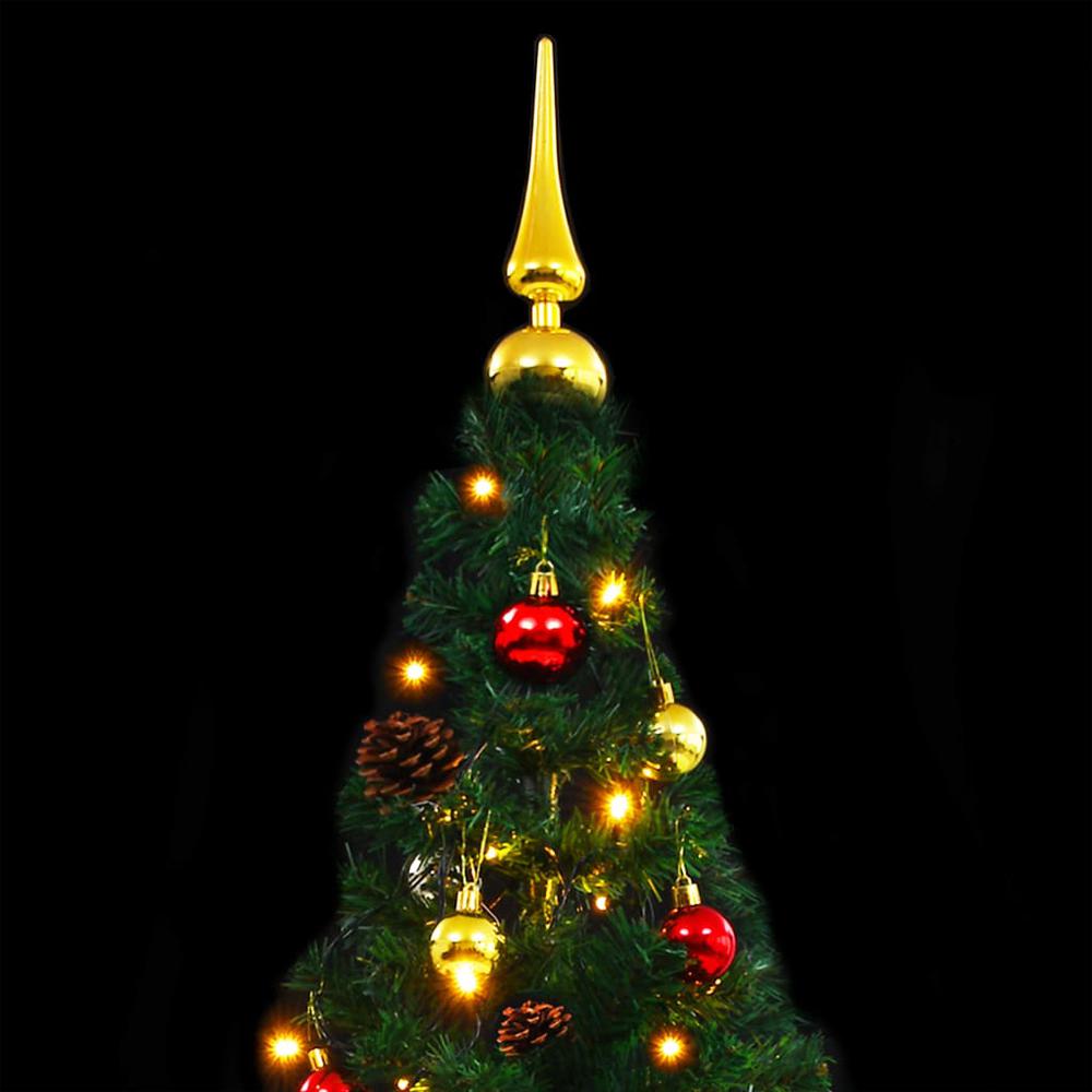 vidaXL Artificial Christmas Tree with Baubles and LEDs Green 59.1", 321499. Picture 3
