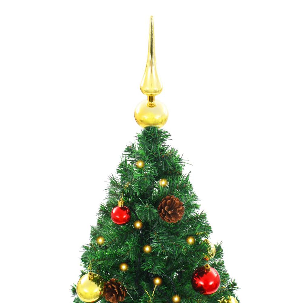 vidaXL Artificial Christmas Tree with Baubles and LEDs Green 59.1", 321499. Picture 7