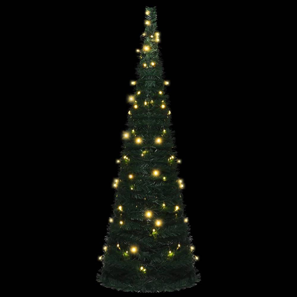 vidaXL Pop-up String Artificial Christmas Tree with LED Green 70.9", 321524. Picture 2