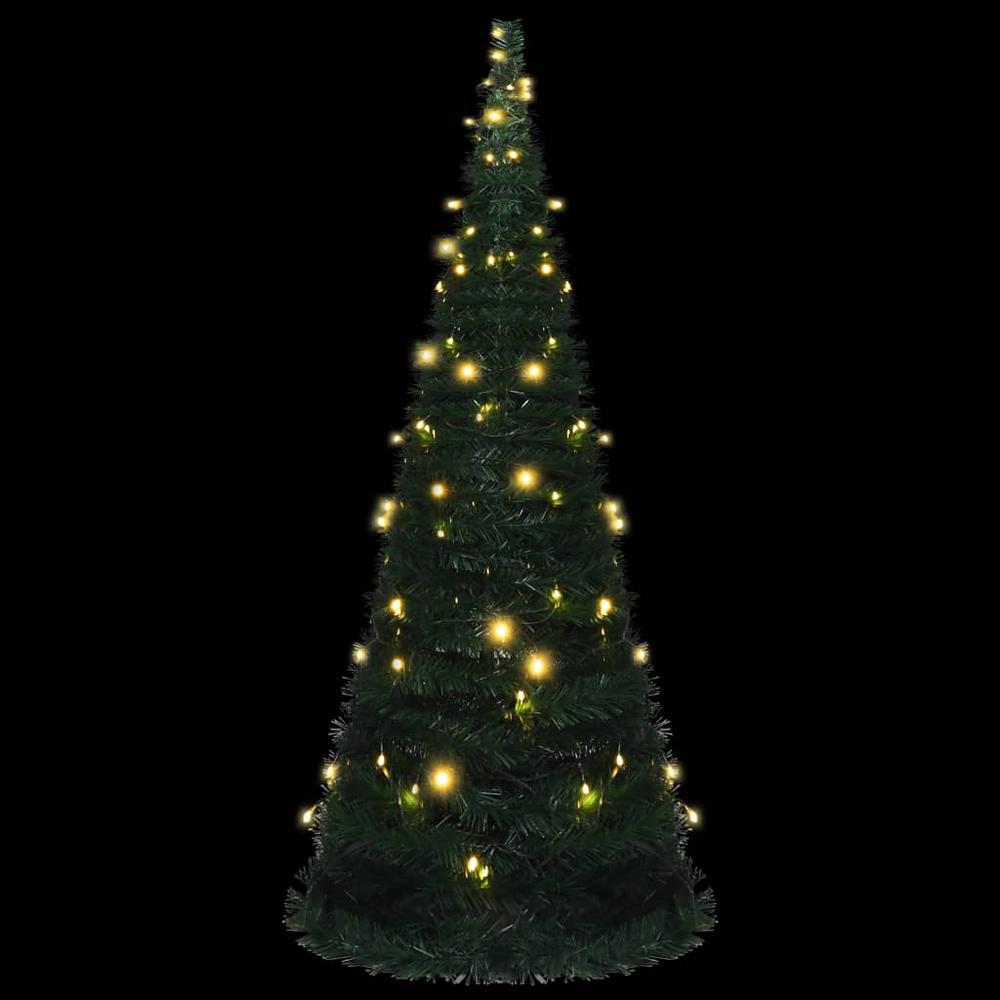 vidaXL Pop-up String Artificial Christmas Tree with LED Green 82.7", 321525. Picture 2