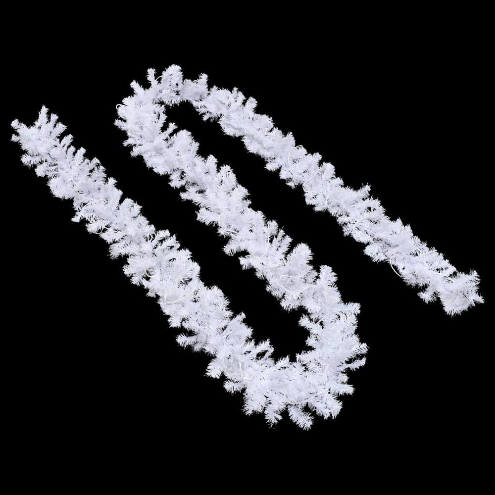vidaXL Christmas Garland with LED Lights White 16.4' PVC, 321510. Picture 4