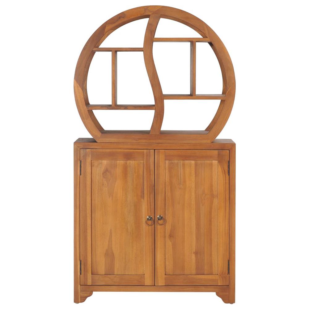 Cabinet with Yin Yang Shelf 27.6"x11.8"x51.2" Solid Wood Teak. Picture 1