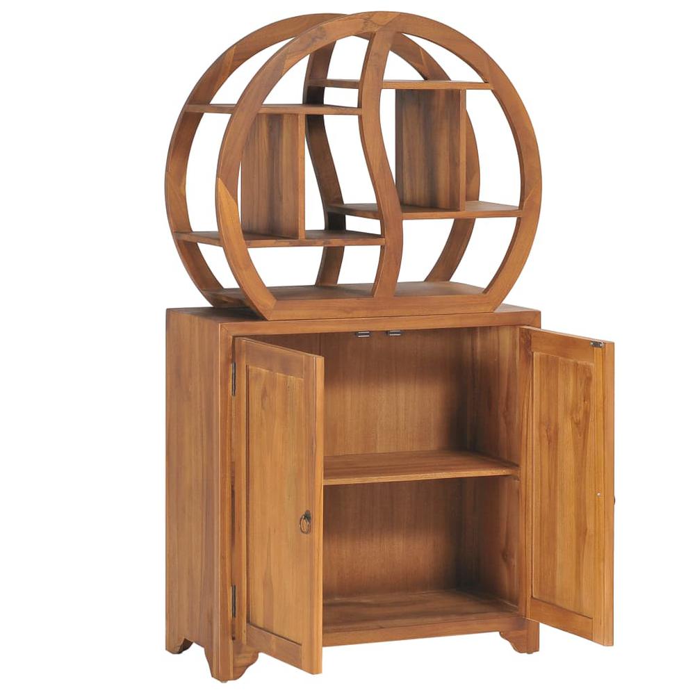 Cabinet with Yin Yang Shelf 27.6"x11.8"x51.2" Solid Wood Teak. Picture 2