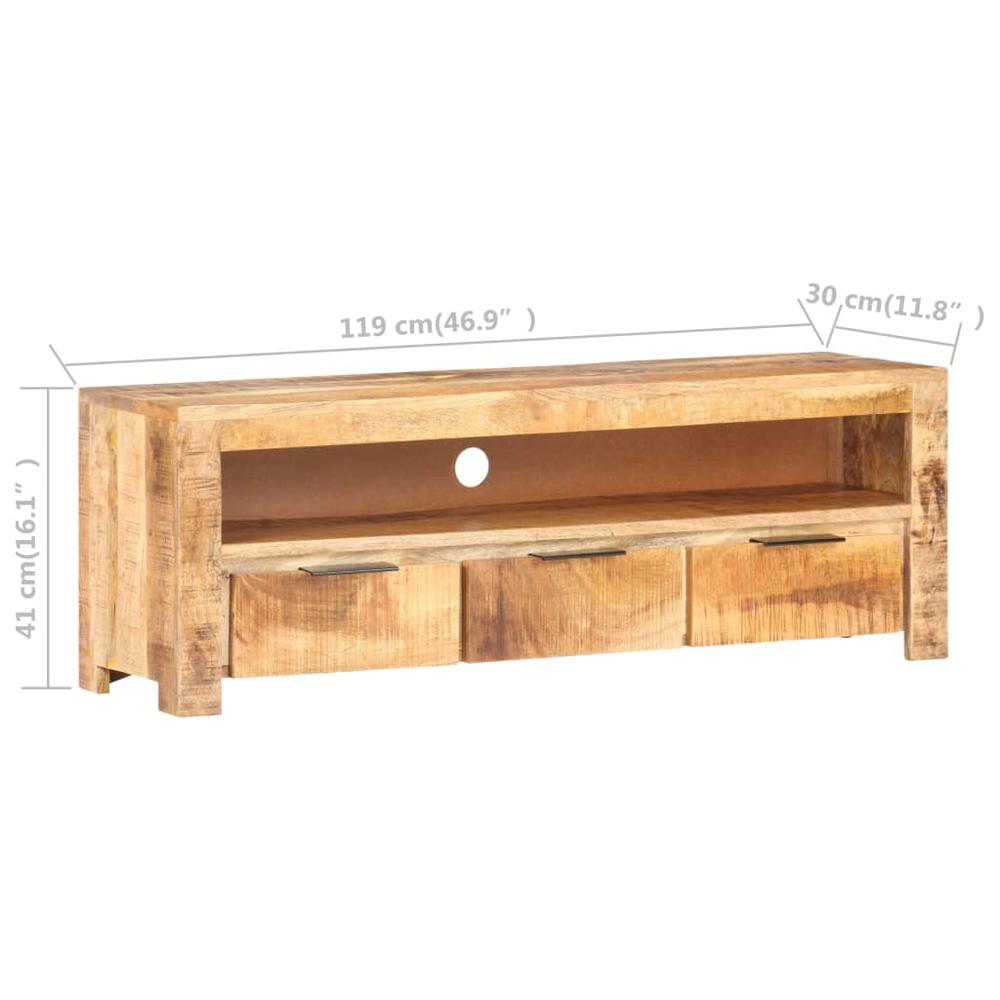 vidaXL TV Cabinet 46.9"x11.8"x16.1" Rough Mango Wood, 320206. Picture 7
