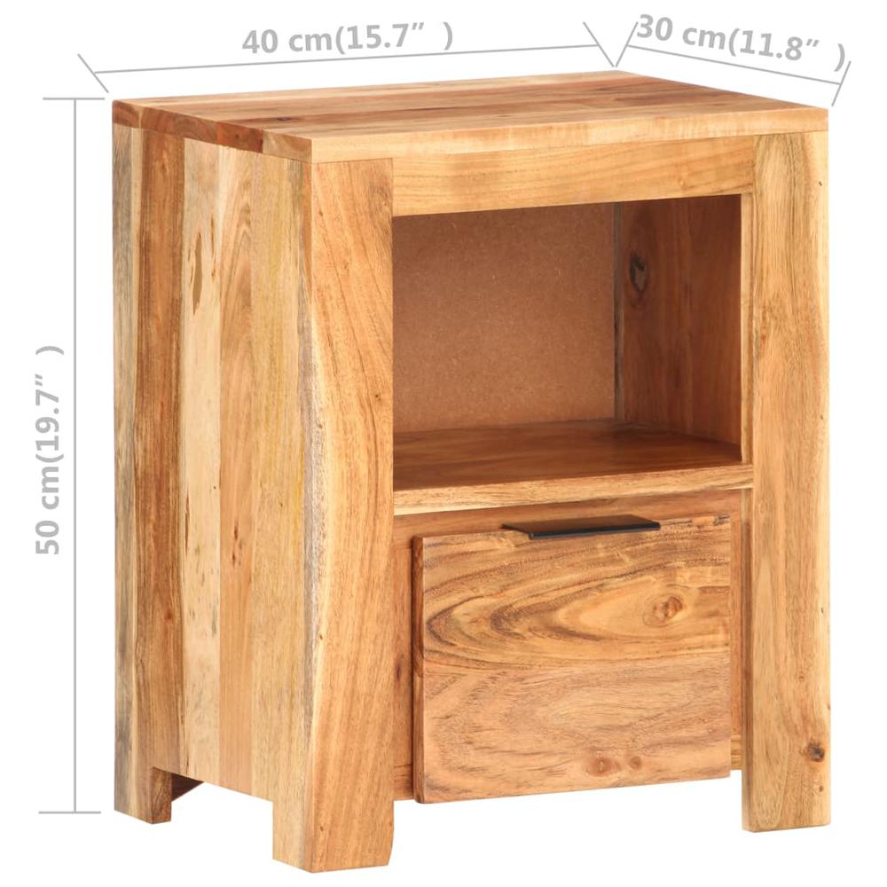 vidaXL Bedside Cabinet 15.7"x11.8"x19.7" Solid Acacia Wood, 320210. Picture 6