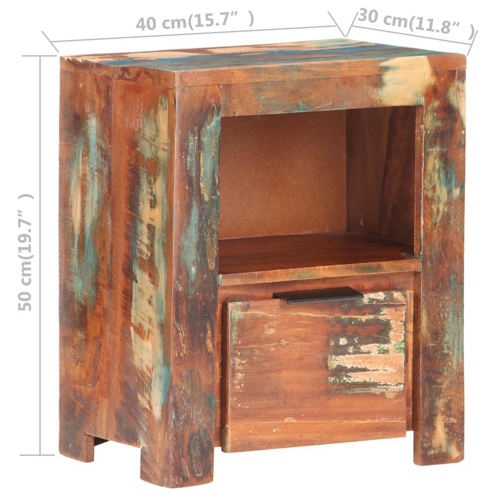 vidaXL Bedside Cabinet 15.7"x11.8"x19.7" Solid Reclaimed Wood, 320211. Picture 6