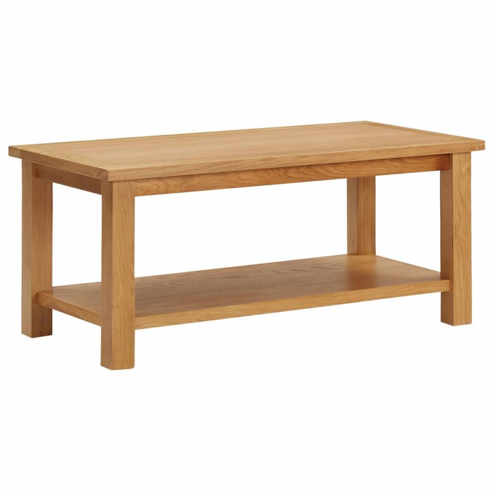 vidaXL Coffee Table 35.4"x17.7"x15.7" Solid Oak Wood, 289194. Picture 1