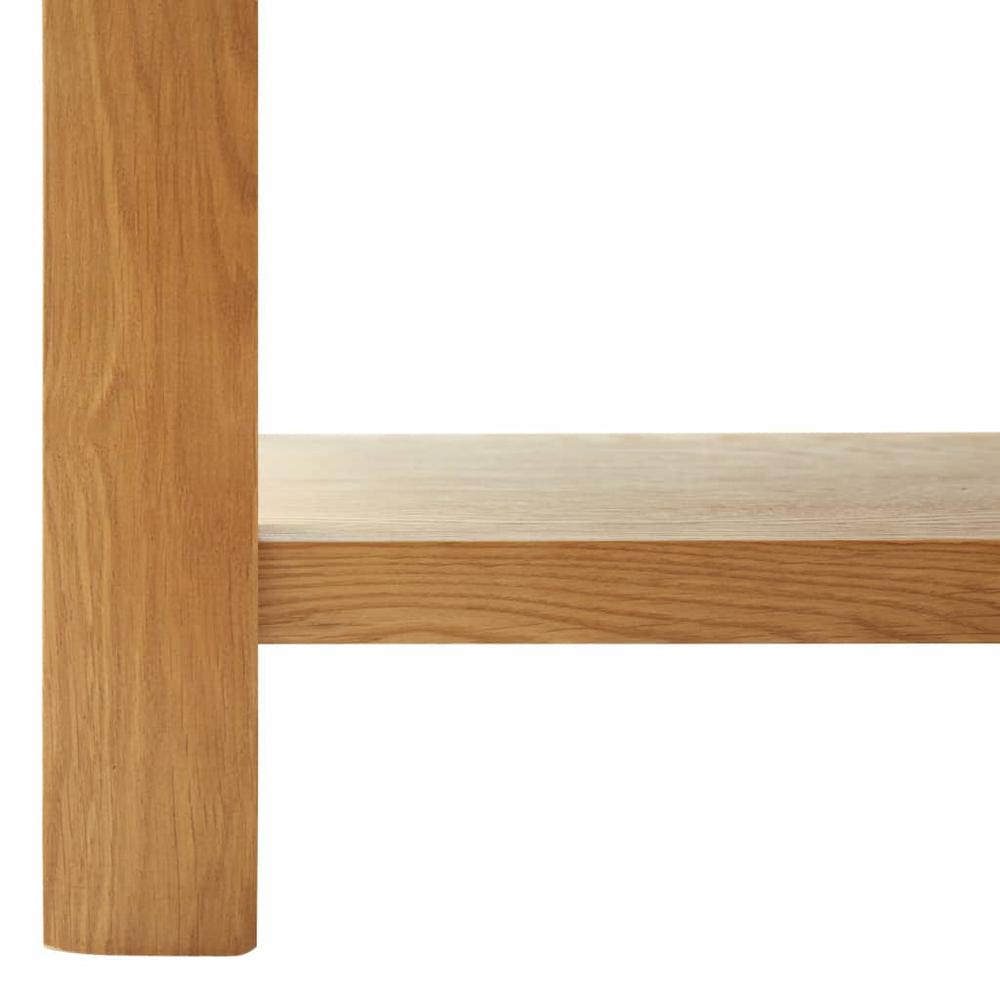 vidaXL Coffee Table 35.4"x17.7"x15.7" Solid Oak Wood, 289194. Picture 6