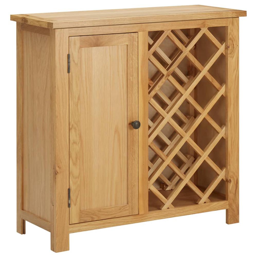 vidaXL Wine Cabinet for 11 Bottles 31.5"x12.6"x31.5" Solid Oak Wood, 289200. The main picture.