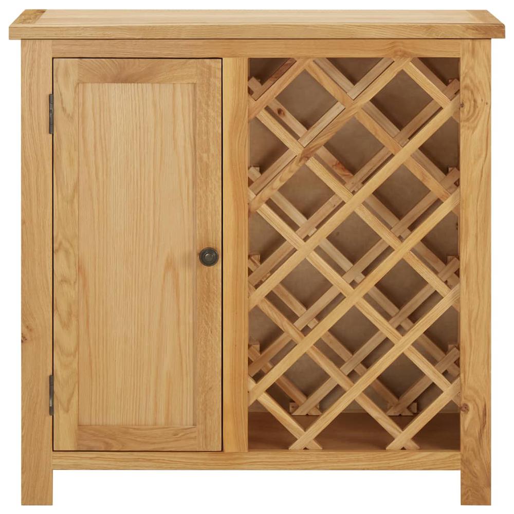 vidaXL Wine Cabinet for 11 Bottles 31.5"x12.6"x31.5" Solid Oak Wood, 289200. Picture 2