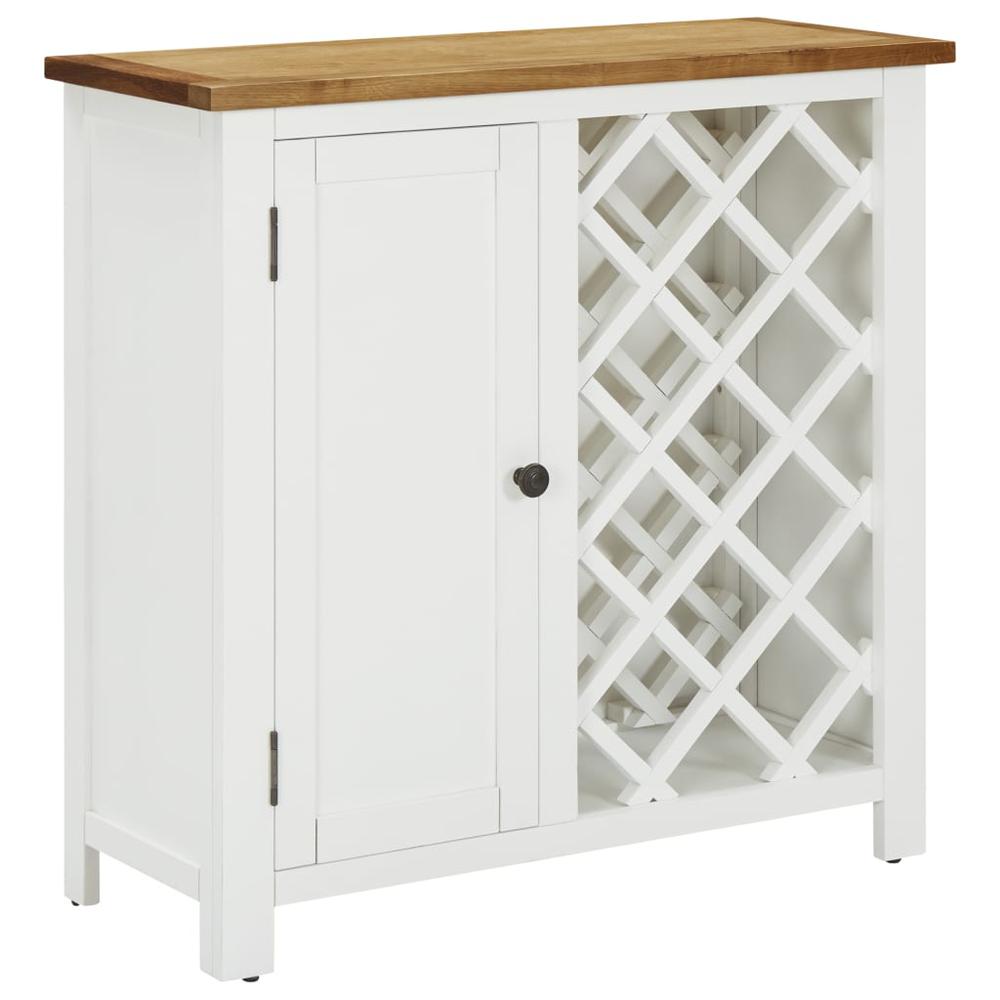 vidaXL Wine Cabinet 31.5"x12.6"x31.5" Solid Oak Wood, 289210. Picture 1