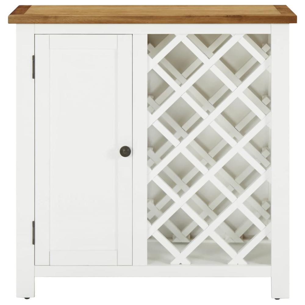 vidaXL Wine Cabinet 31.5"x12.6"x31.5" Solid Oak Wood, 289210. Picture 4