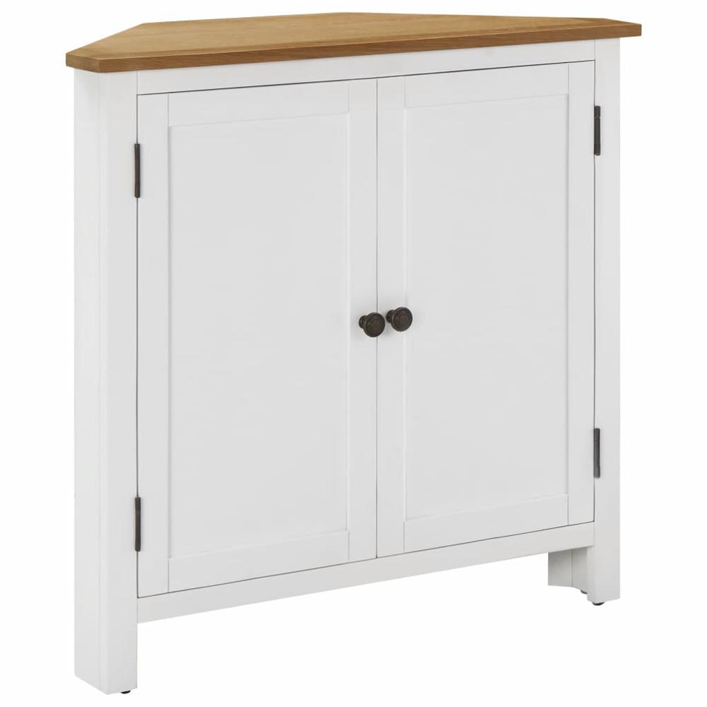 vidaXL Corner Cabinet 31.5"x13.2"x30.7" Solid Oak Wood, 289211. Picture 1