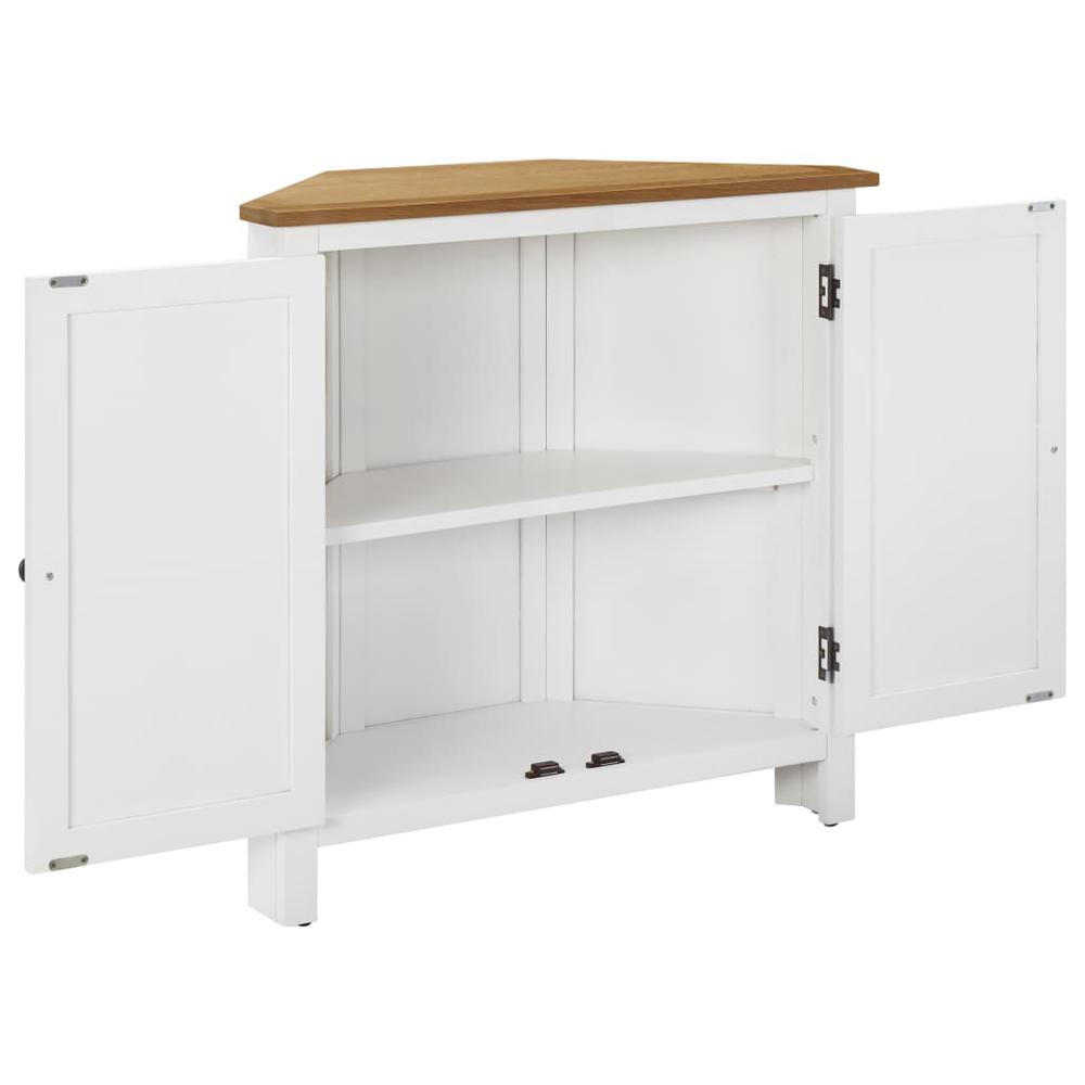 vidaXL Corner Cabinet 31.5"x13.2"x30.7" Solid Oak Wood, 289211. Picture 4