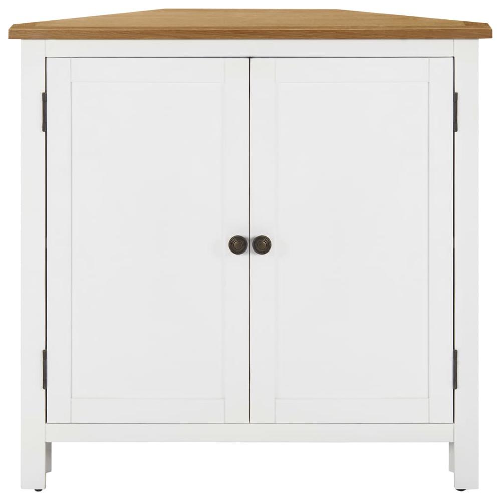 vidaXL Corner Cabinet 31.5"x13.2"x30.7" Solid Oak Wood, 289211. Picture 5