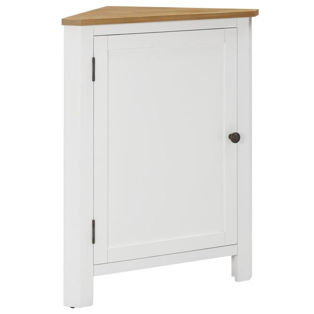 vidaXL Corner Cabinet 23.2"x14.2"x31.5" Solid Oak Wood, 289212. Picture 1