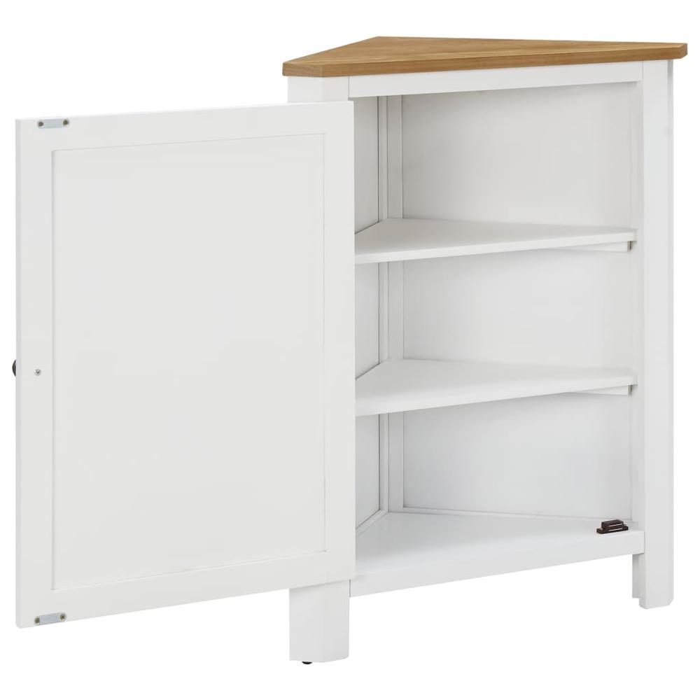 vidaXL Corner Cabinet 23.2"x14.2"x31.5" Solid Oak Wood, 289212. Picture 3