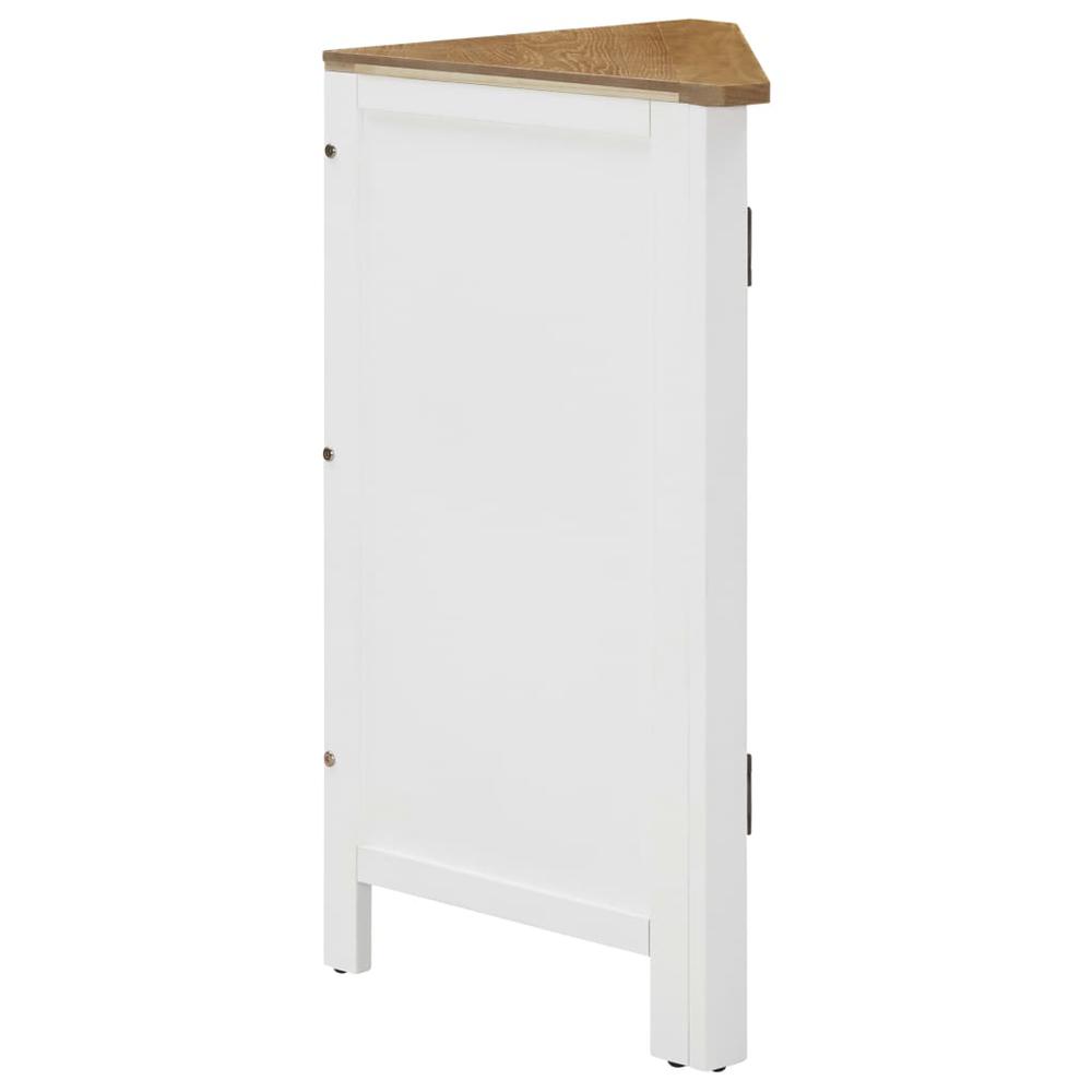 vidaXL Corner Cabinet 23.2"x14.2"x31.5" Solid Oak Wood, 289212. Picture 5