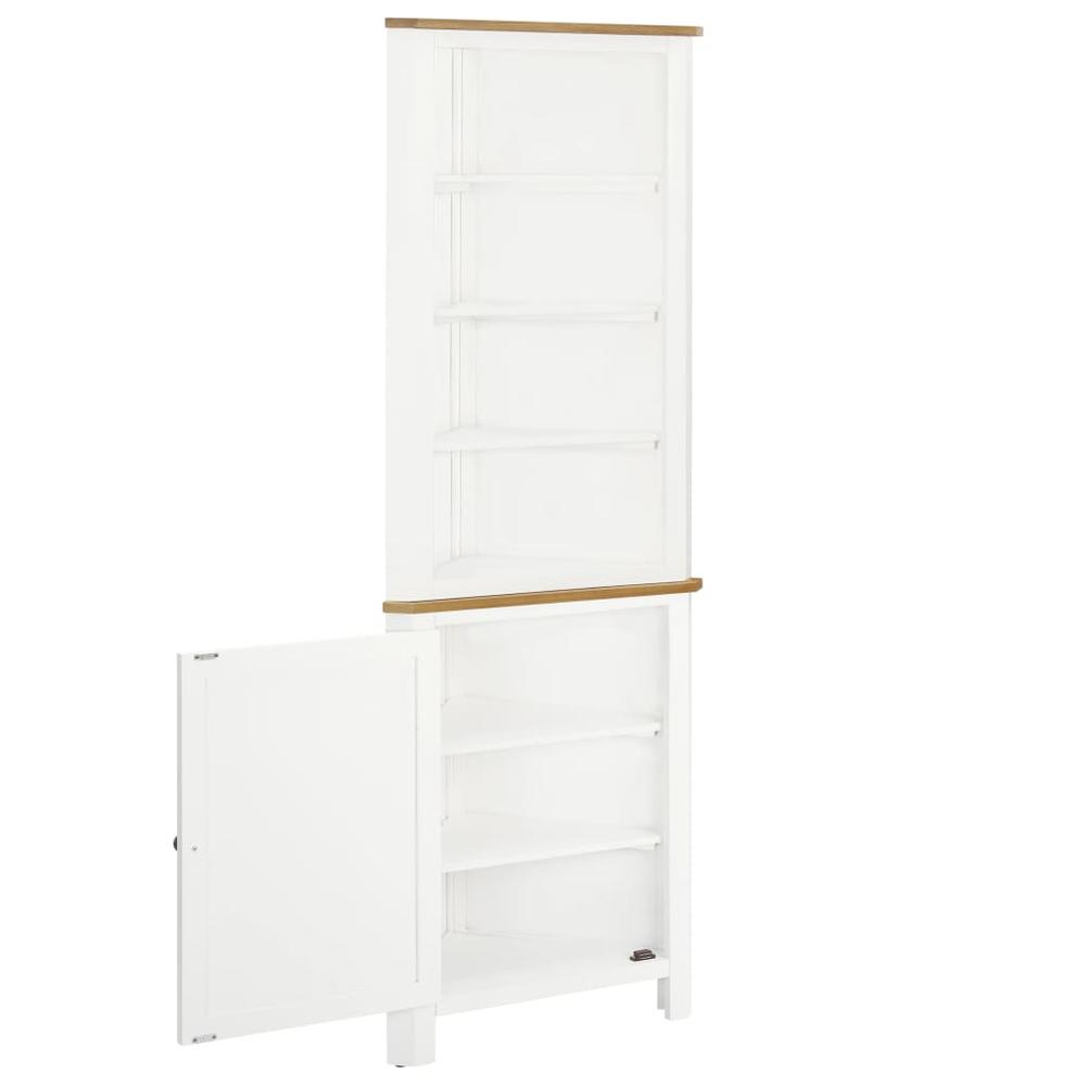 vidaXL Corner Cabinet 23.2"x14.2"x70.9" Solid Oak Wood, 289214. Picture 3