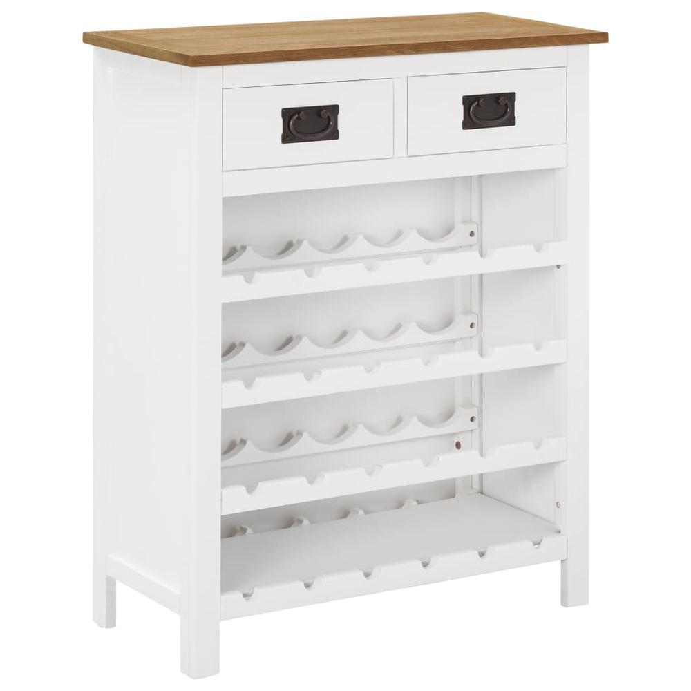 vidaXL Wine Cabinet 28.3"x12.6"x35.4" Solid Oak Wood, 289215. Picture 1