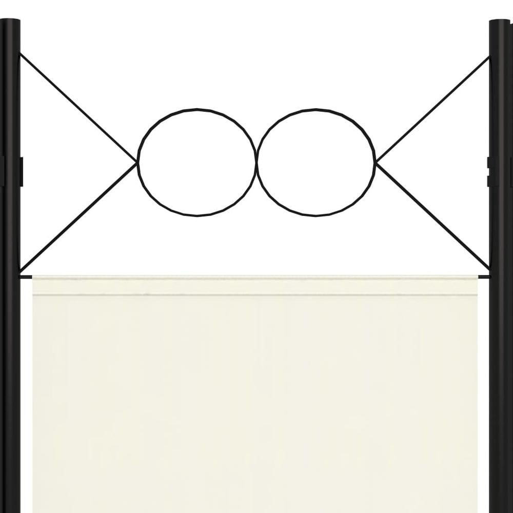 vidaXL 3-Panel Room Divider Cream White 47.2"x70.9". Picture 5